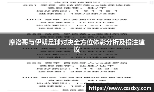 摩洛哥与伊朗足球对决全方位体彩分析及投注建议
